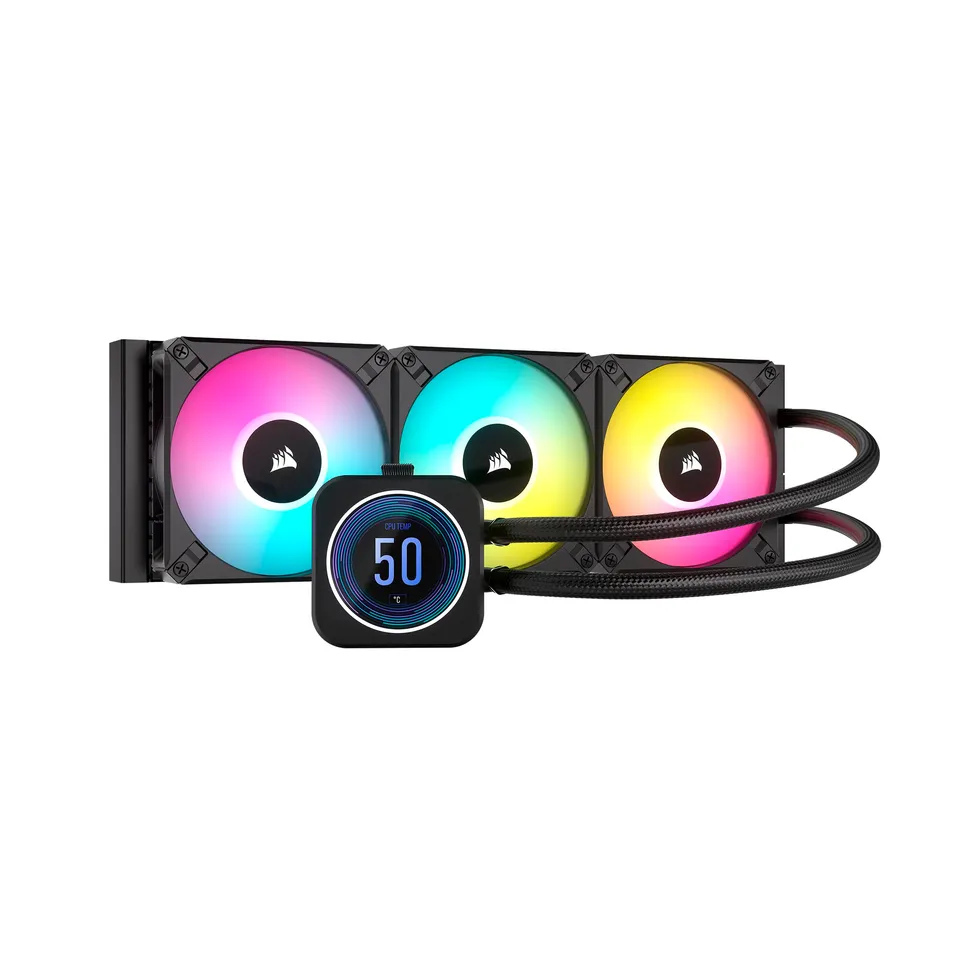 corsair-icue-h150i-elite-lcd-xt-fl-ssig-cpu-k-hler-360mm-aio-2-1-ips-lcd-3x-af12 image 1