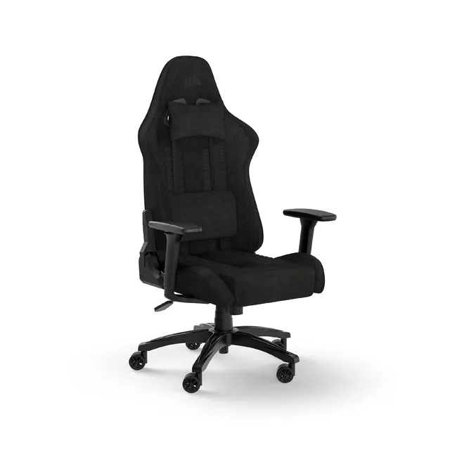 corsair-tc100-relaxed-stoff-gaming-stuhl-schwarz-rennsport-design-lendenkissen-m image 1