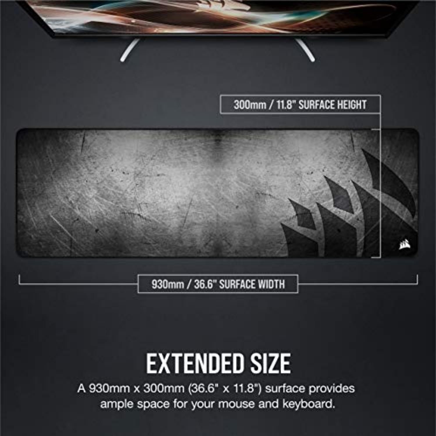 corsair-mm300-pro-gaming-mauspad-extended-93x30cm-spritzwassergesch-tzt-mikrofas image 5