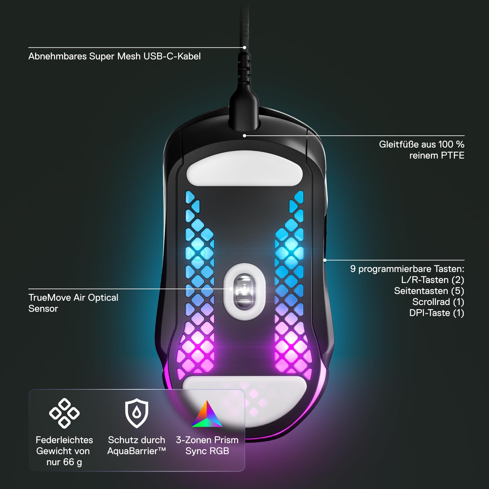 steelseries-aerox-5-rgb-gaming-maus-66-g-ultraleicht-mit-aquabarrier-ip54-truemo image 2