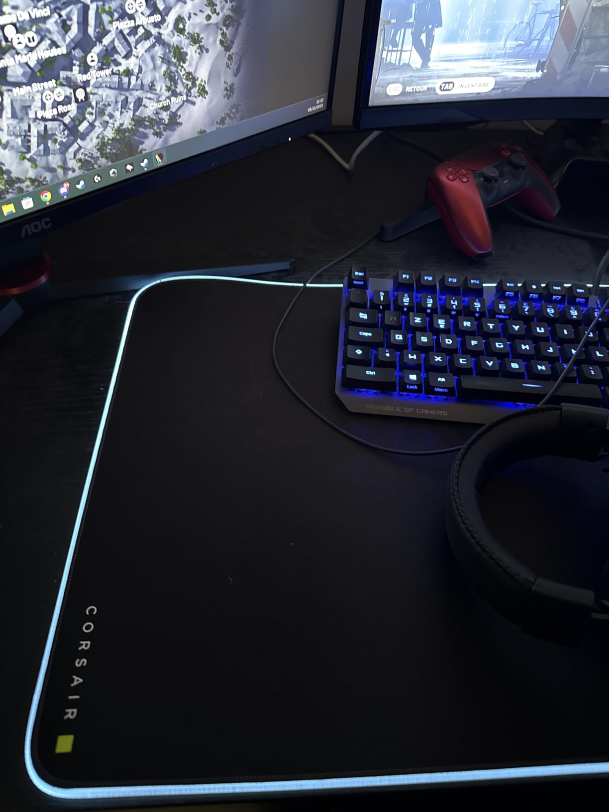 Tastatur und Maus haben Platz