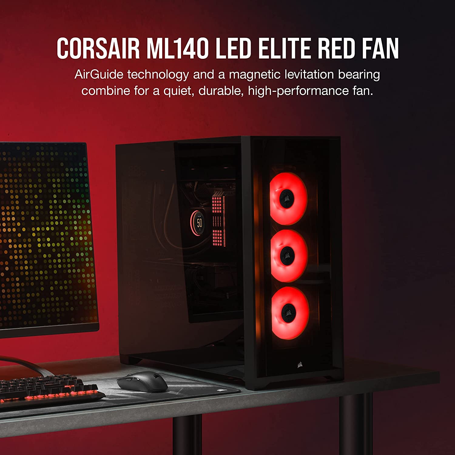 corsair-ml140-led-elite-140-mm-pwm-geh-usel-fter-rote-led-airguide-technologie-m image 2