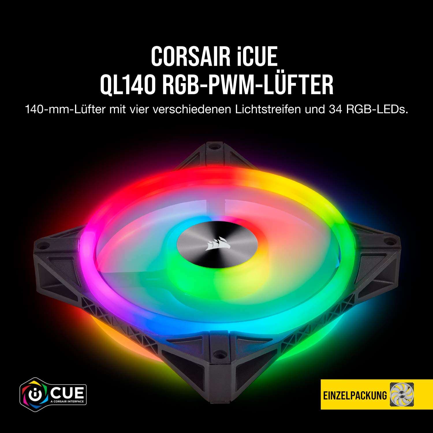 corsair-icue-ql140-rgb-140mm-pwm-l-fter-34-einzeln-ansteuerbare-rgb-leds-bis-1-2 image 3