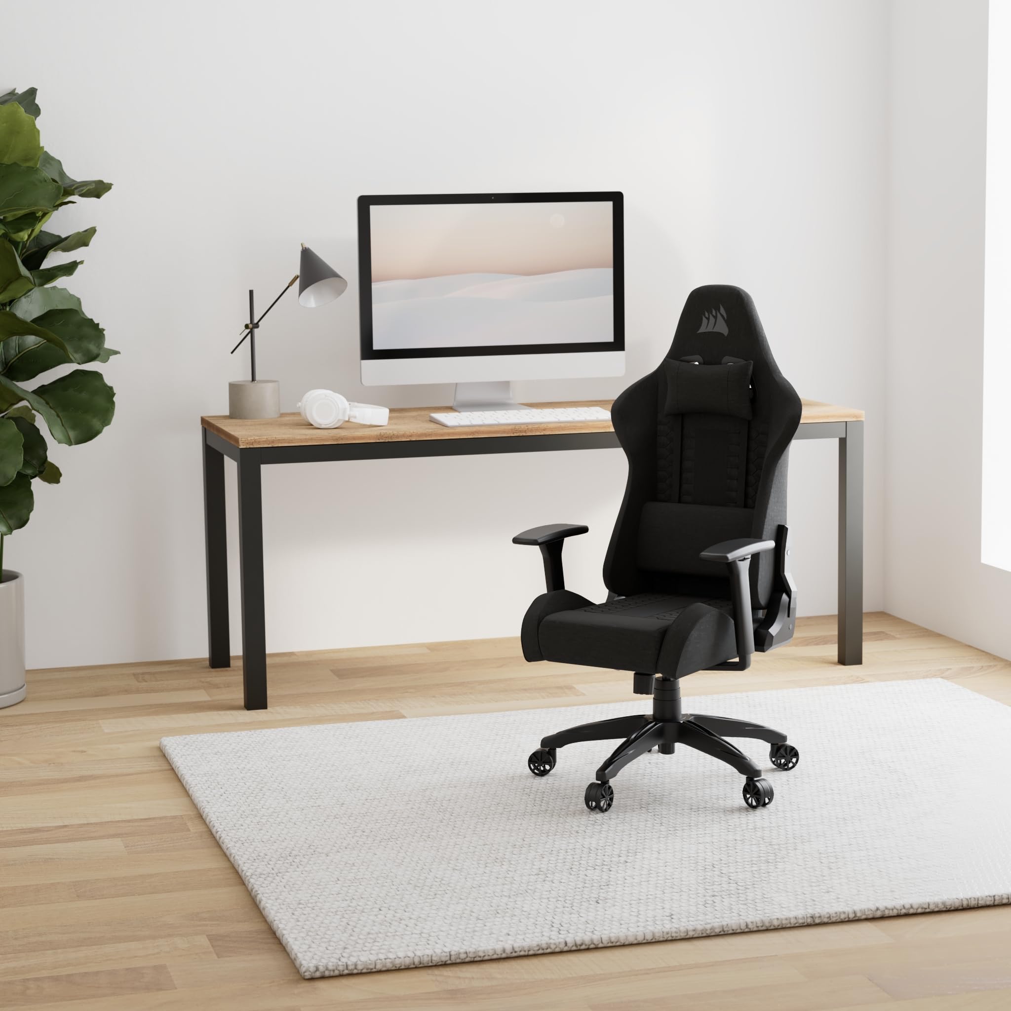 corsair-tc100-relaxed-stoff-gaming-stuhl-schwarz-rennsport-design-lendenkissen-m image 2