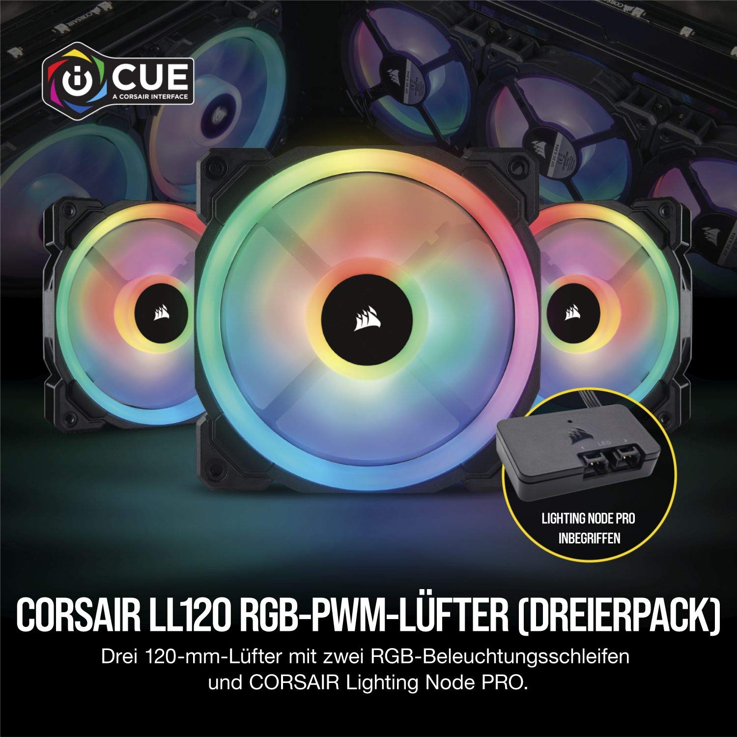 corsair-ll120-rgb-120mm-pwm-geh-usel-fter-3er-pack-mit-lighting-node-pro-dual-li image 2