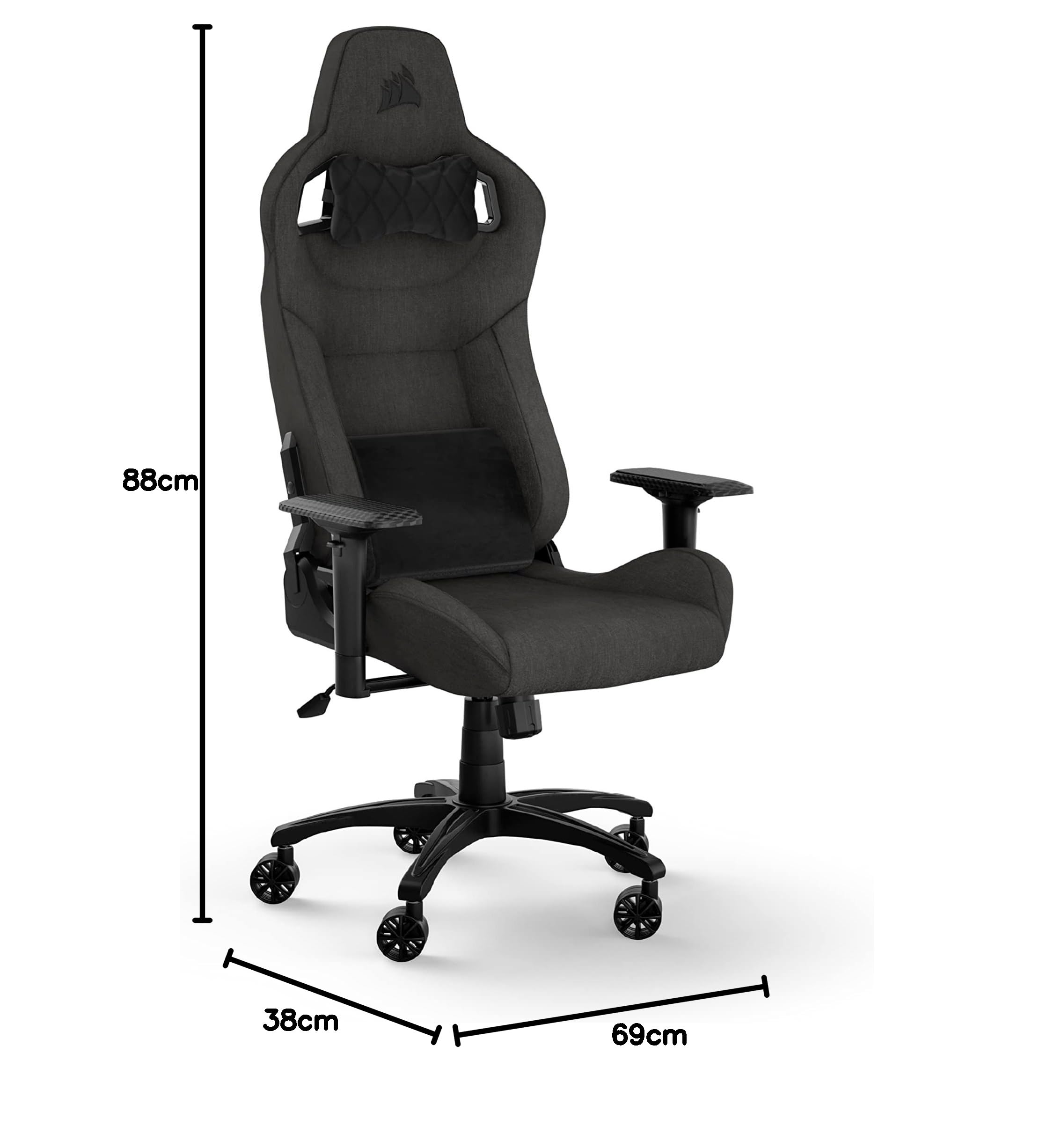 corsair-t3-rush-gaming-stuhl-2023-stoffbezug-race-design-memory-schaum-lendenst- image 3