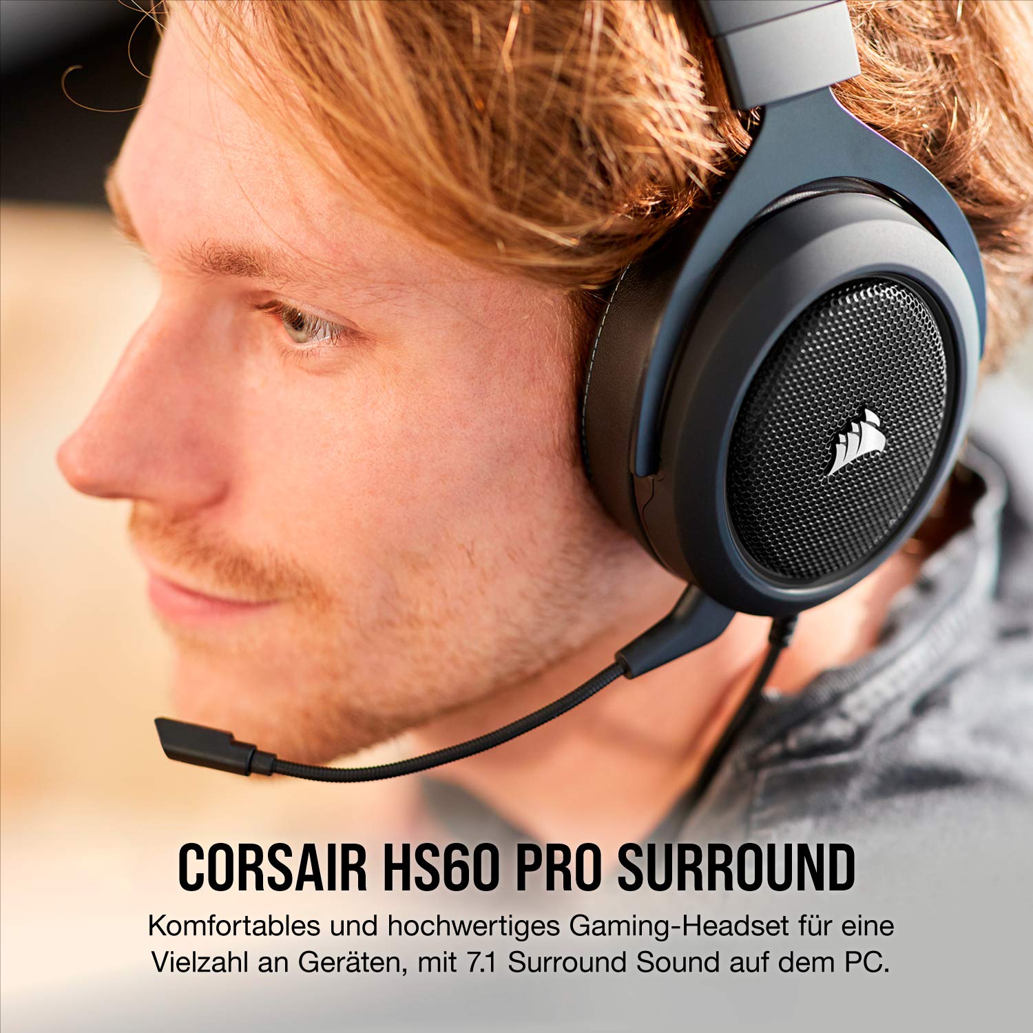 corsair-hs60-pro-surround-gaming-headset-carbon-7-1-surround-sound-50-mm-neodym- image 2