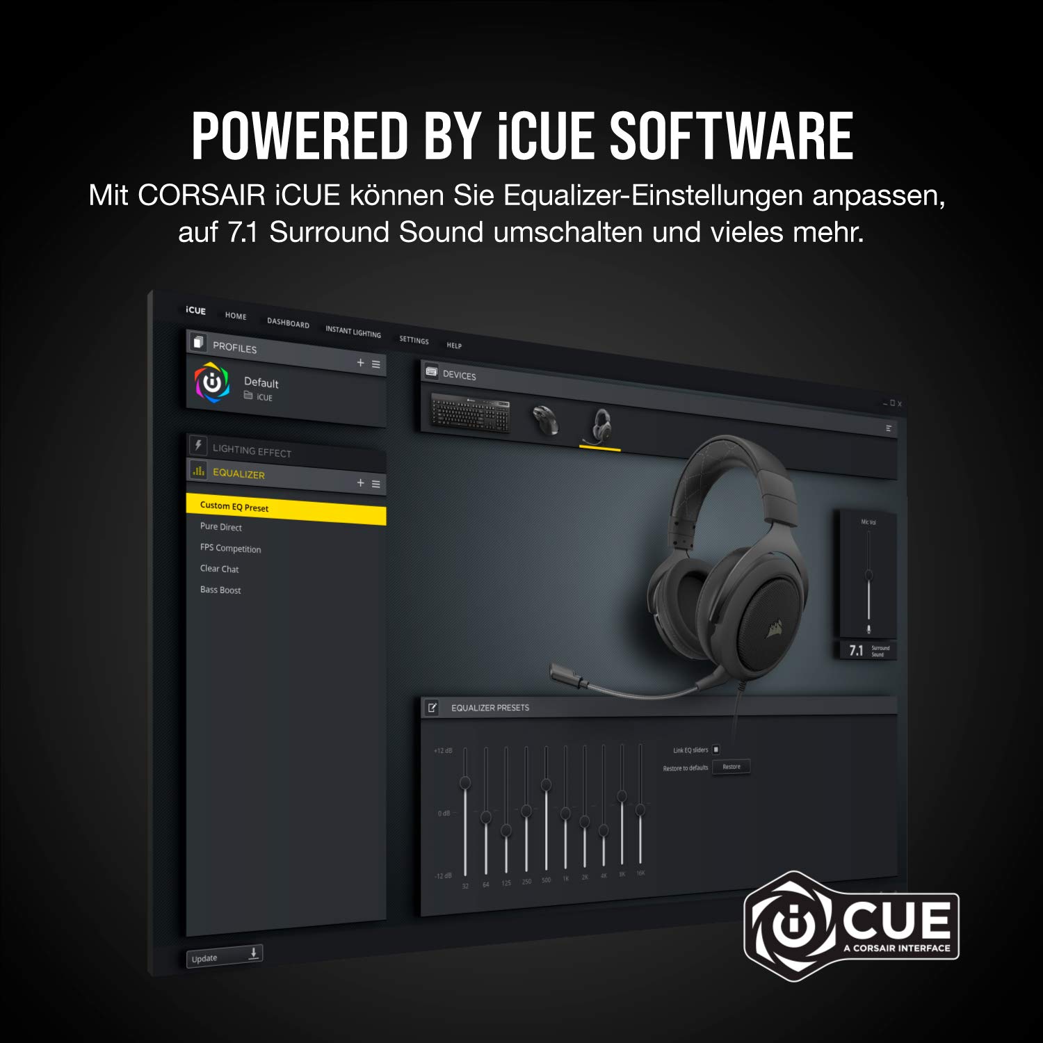 corsair-hs60-pro-surround-gaming-headset-carbon-7-1-surround-sound-50-mm-neodym- image 7