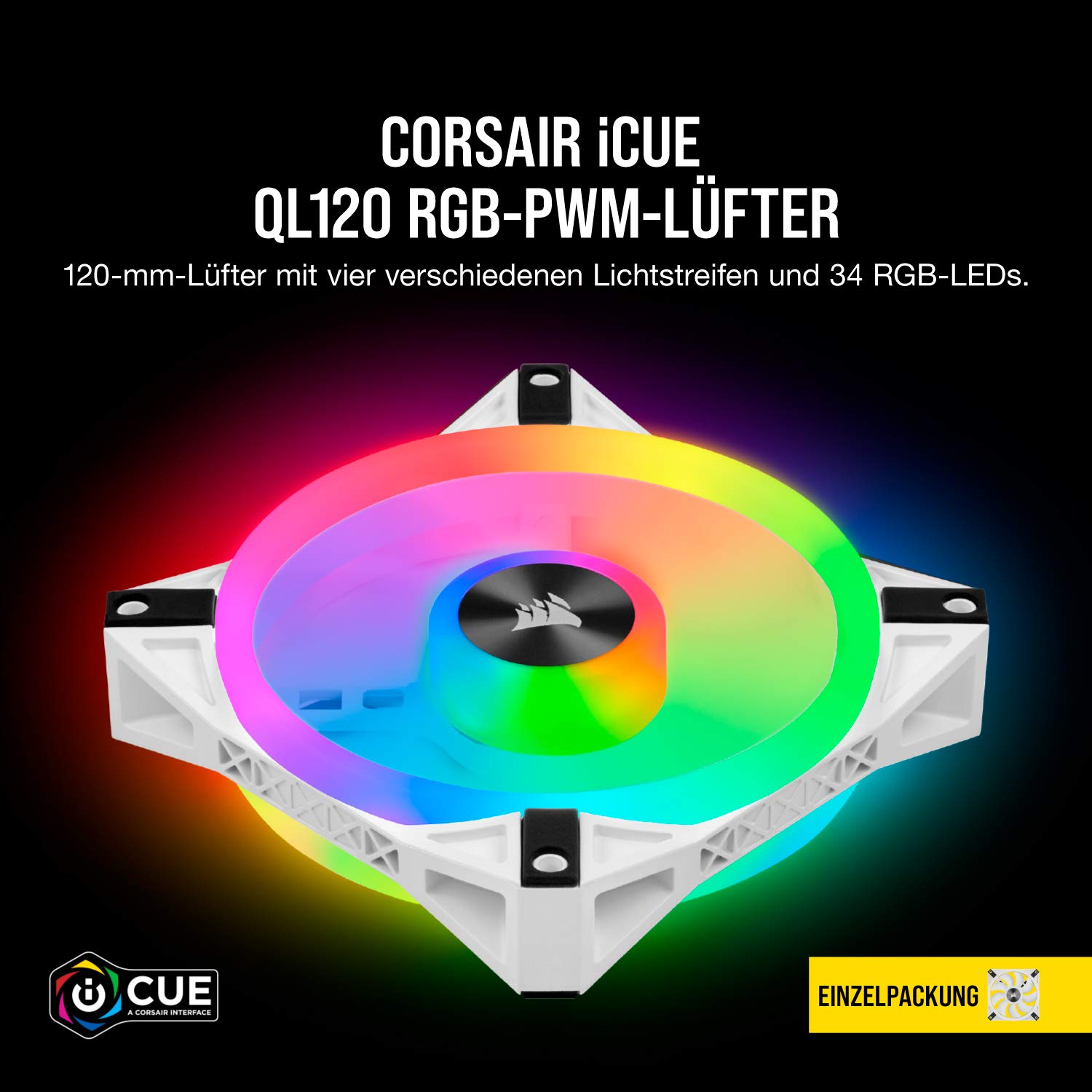 corsair-icue-ql120-rgb-120-mm-pwm-l-fter-wei-34-einzeln-ansteuerbare-rgb-leds-4- image 3
