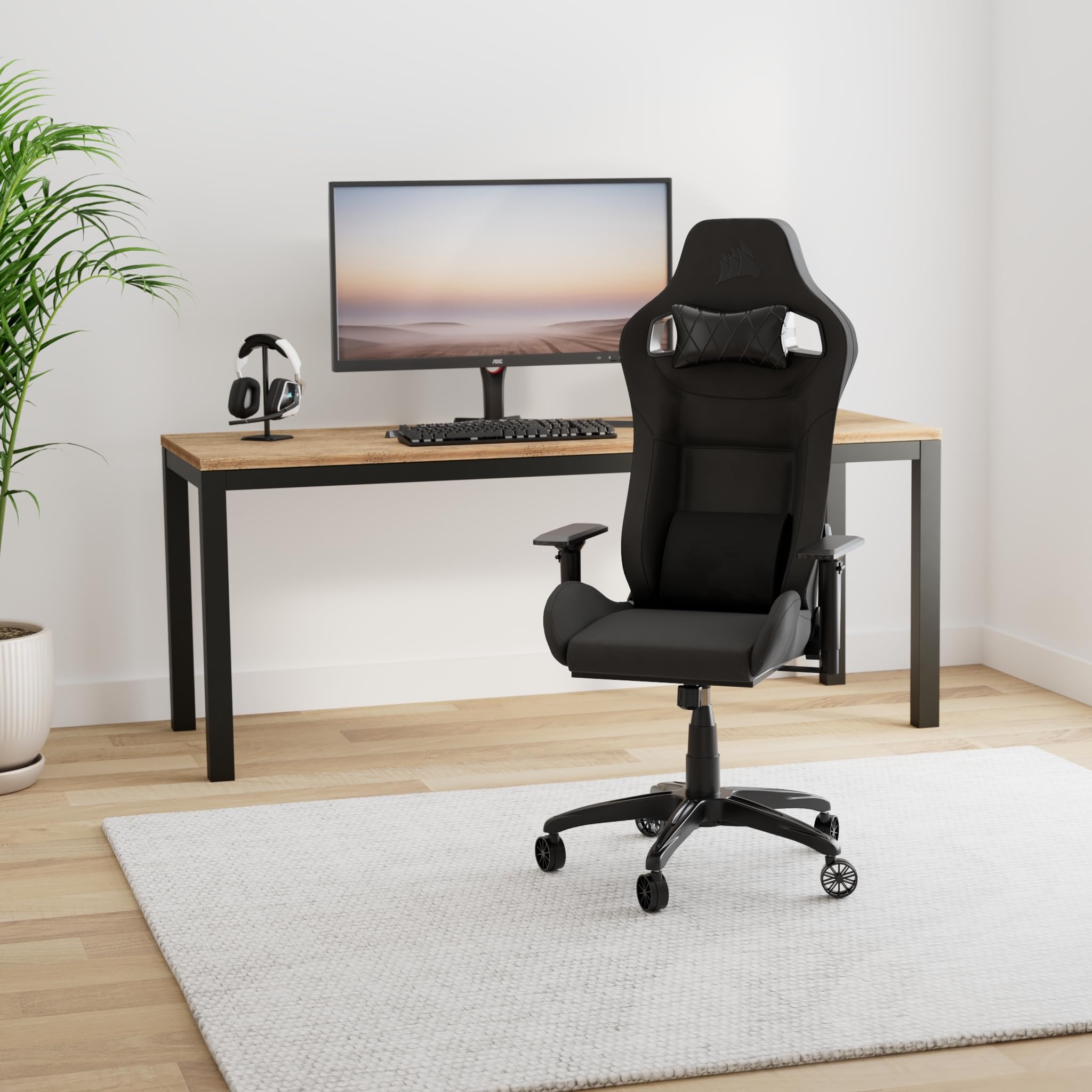 corsair-t3-rush-gaming-stuhl-2023-stoffbezug-race-design-memory-schaum-lendenst- image 2