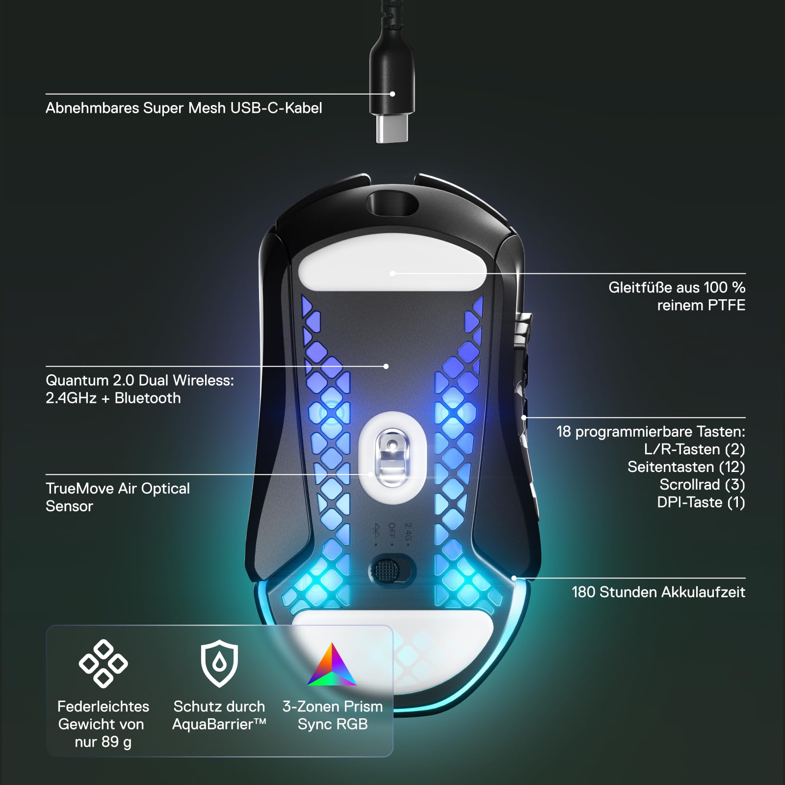 steelseries-aerox-9-wireless-gaming-maus-89-g-18-programmierbare-tasten-truemove image 4