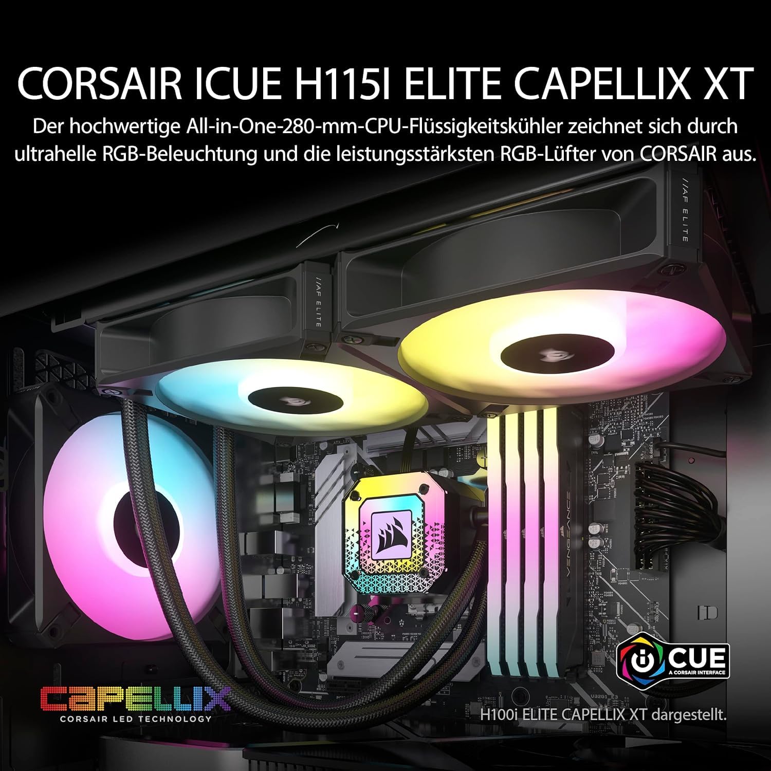 corsair-icue-h115i-elite-capellix-xt-280mm-fl-ssig-cpu-k-hler-2x-af140-rgb-elite image 2
