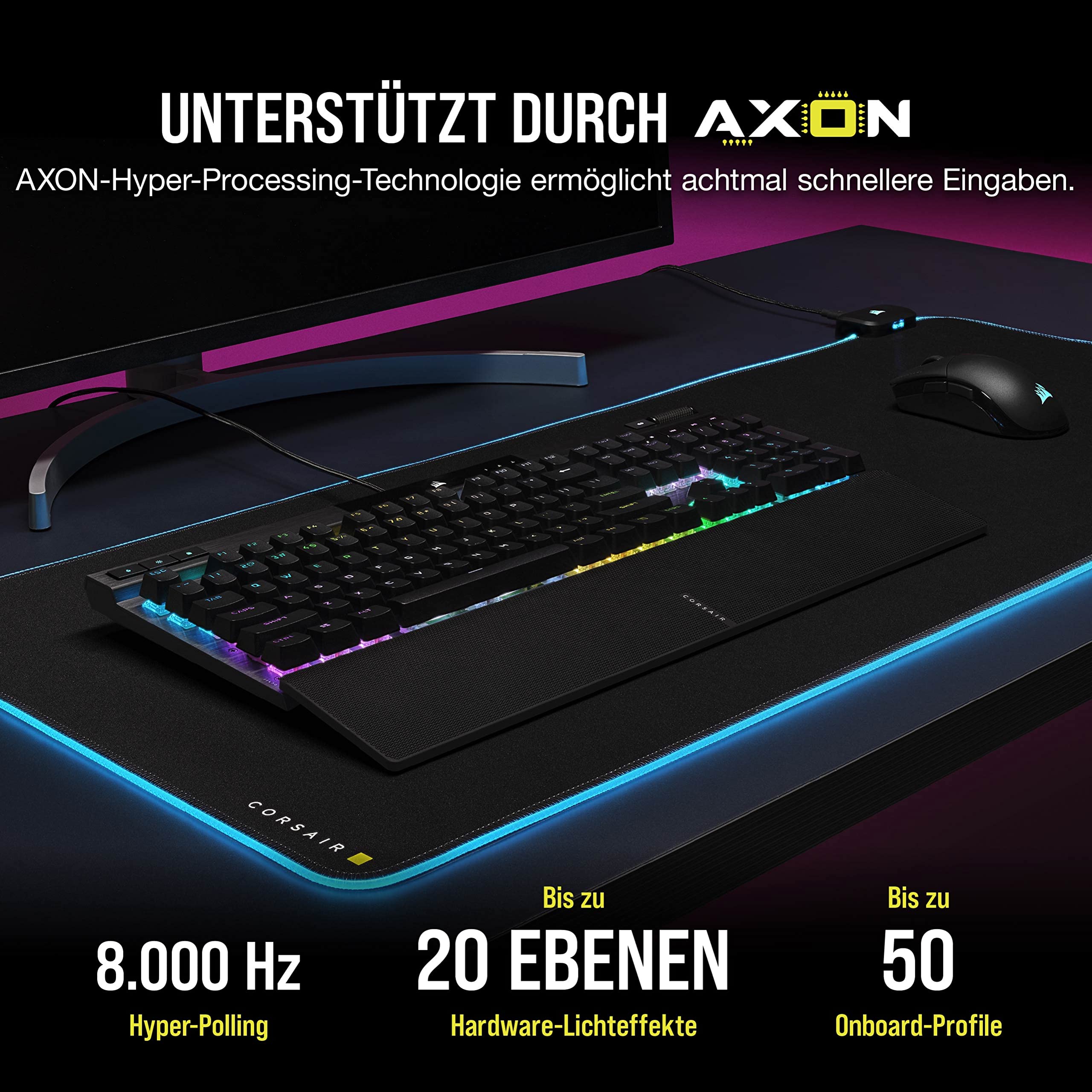 corsair-k70-rgb-pro-mechanische-gaming-tastatur-cherry-mx-red-8000hz-hyper-polli image 5