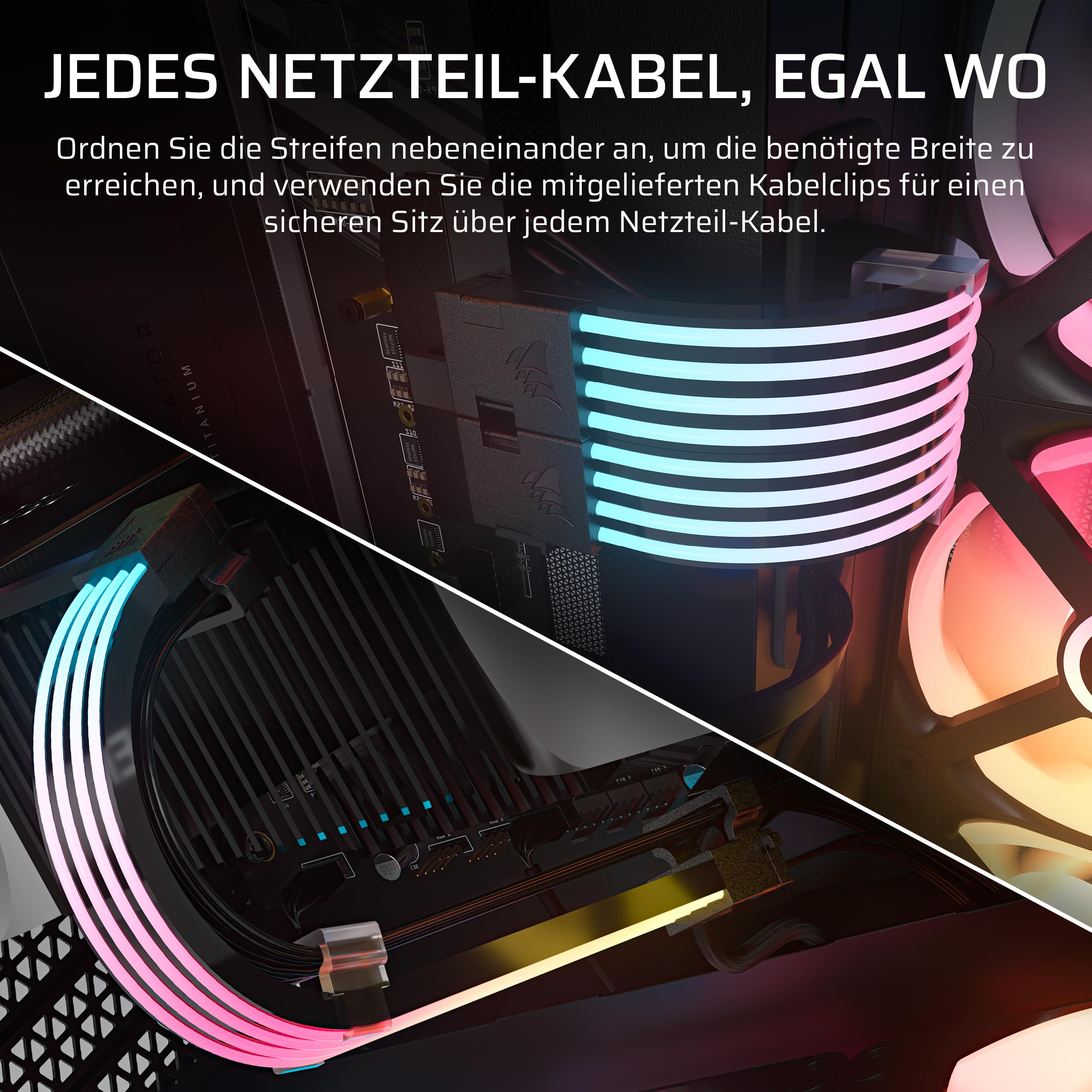 corsair-icue-argb-psu-cable-strips-2x-200mm-led-streifen-mit-je-100-rgb-leds-5v- image 4