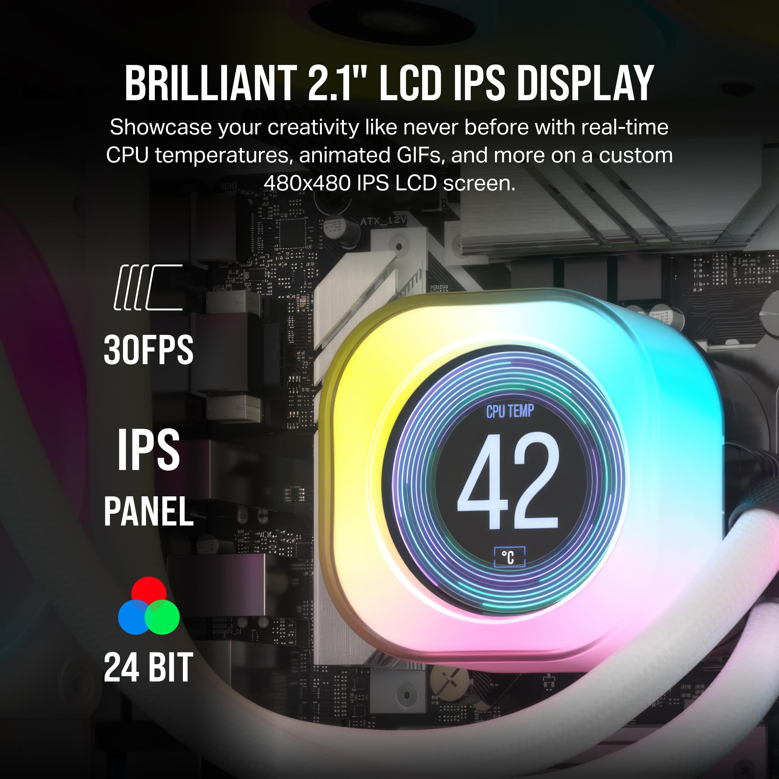 corsair-icue-link-h150i-lcd-360mm-aio-fl-ssig-cpu-k-hler-qx120-rgb-2-1-ips-lcd-w image 4