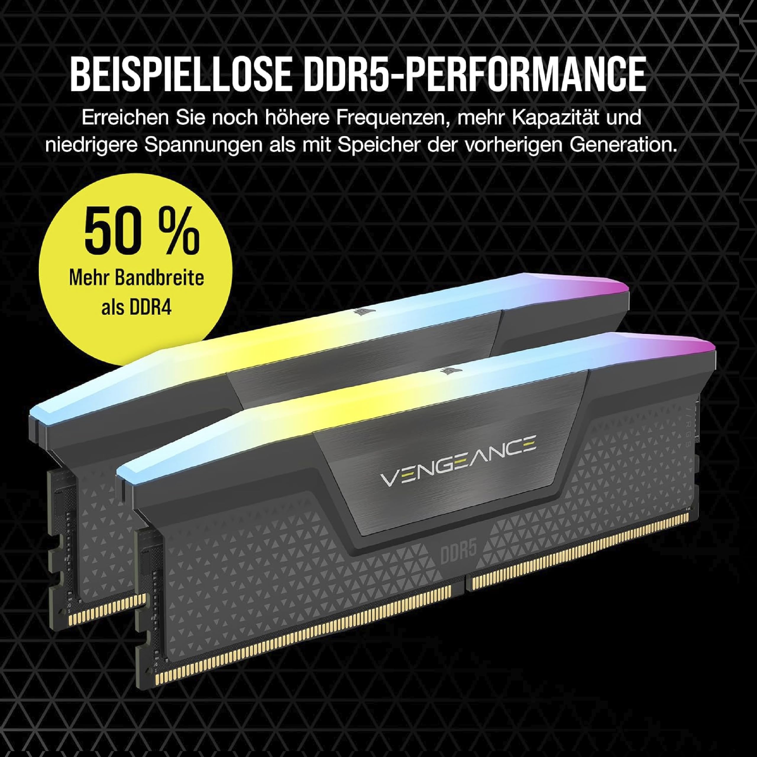 corsair-vengeance-rgb-ddr5-16gb-1x16gb-5200mhz-cl40-desktop-arbeitsspeicher-grau image 3