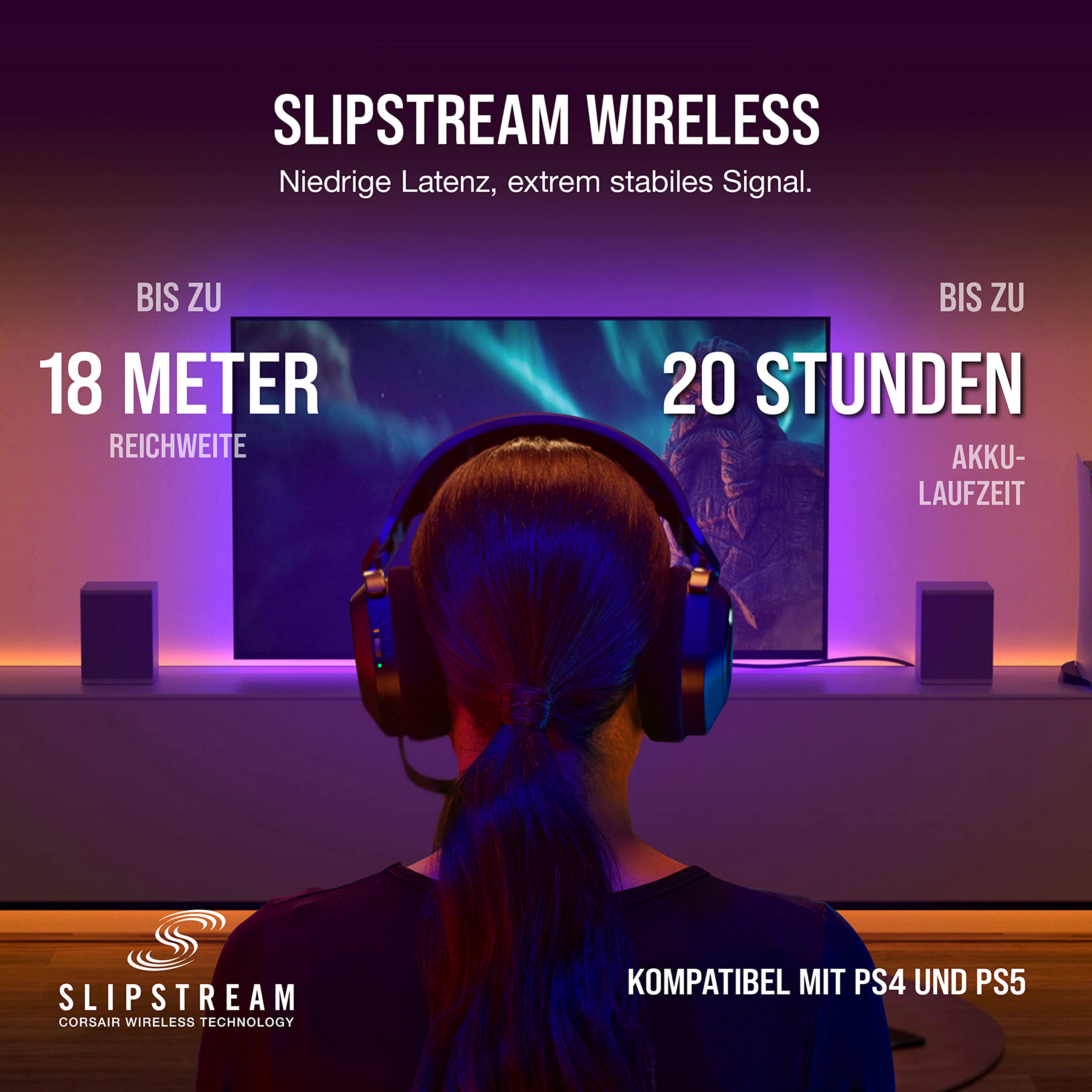 corsair-hs80-rgb-wireless-gaming-headset-carbon-dolby-atmos-slipstream-wireless- image 6