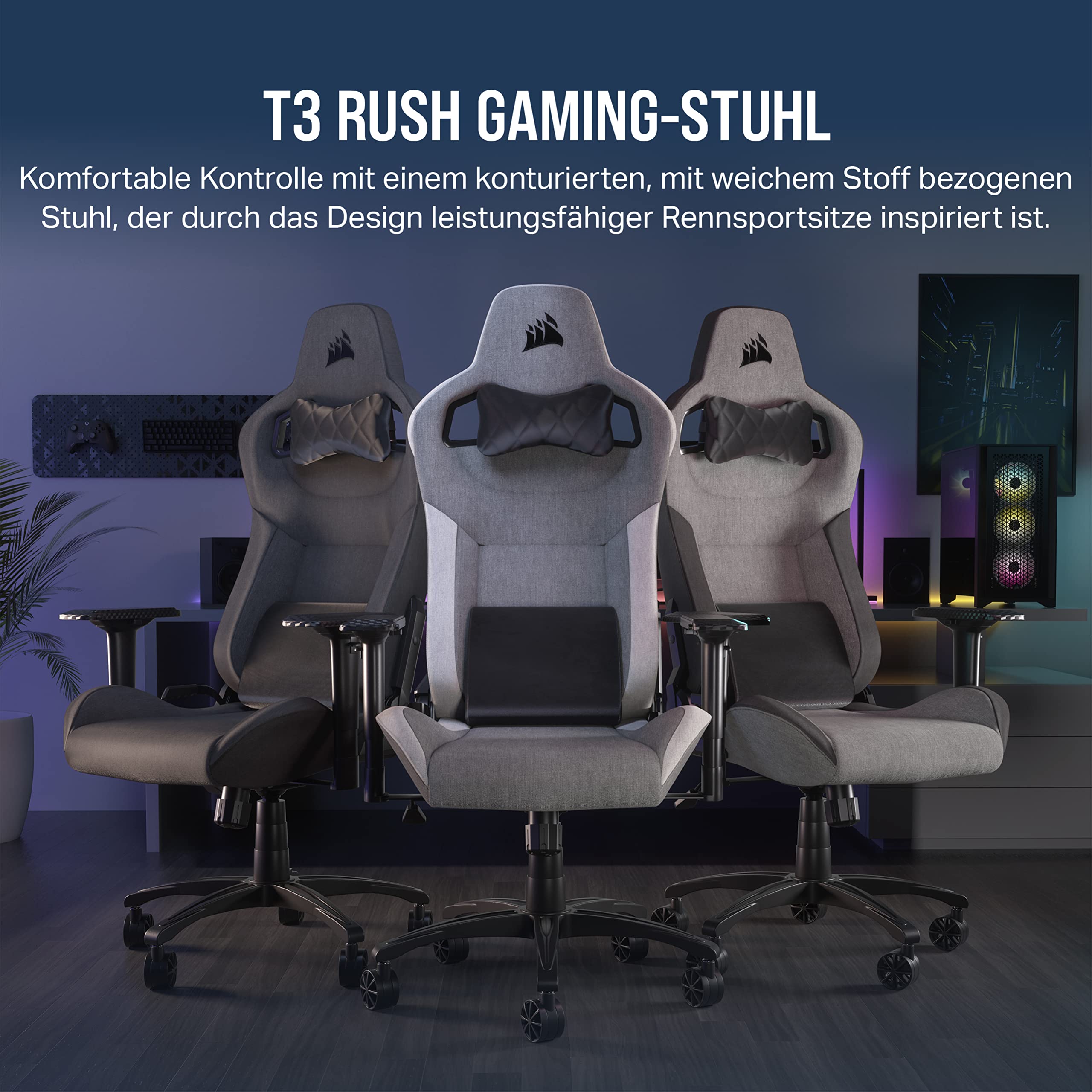 corsair-t3-rush-gaming-stuhl-2023-stoffbezug-race-design-memory-schaum-lendenst- image 4