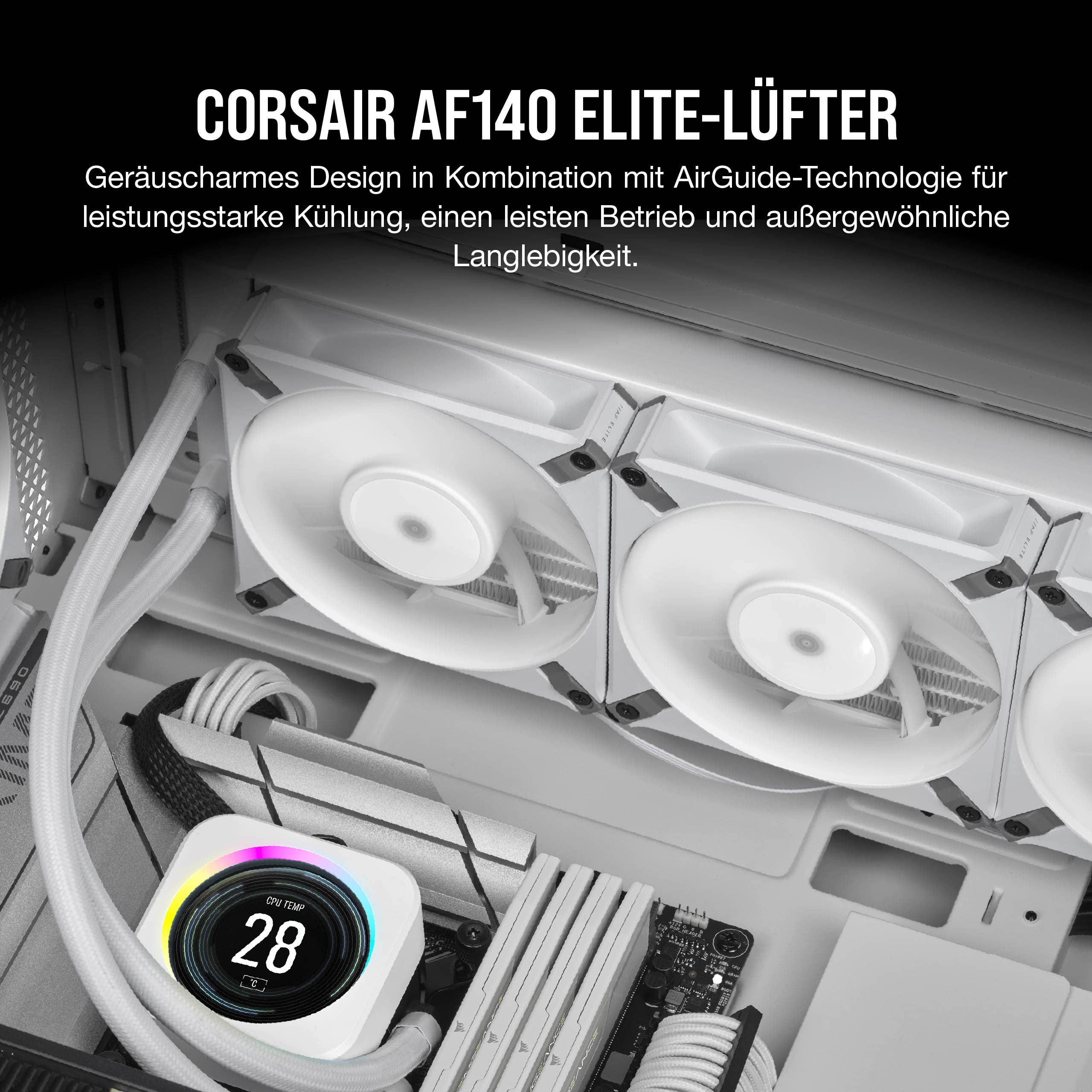 corsair-af140-elite-140-mm-pwm-geh-usel-fter-wei-fluid-dynamic-lager-airguide-te image 2