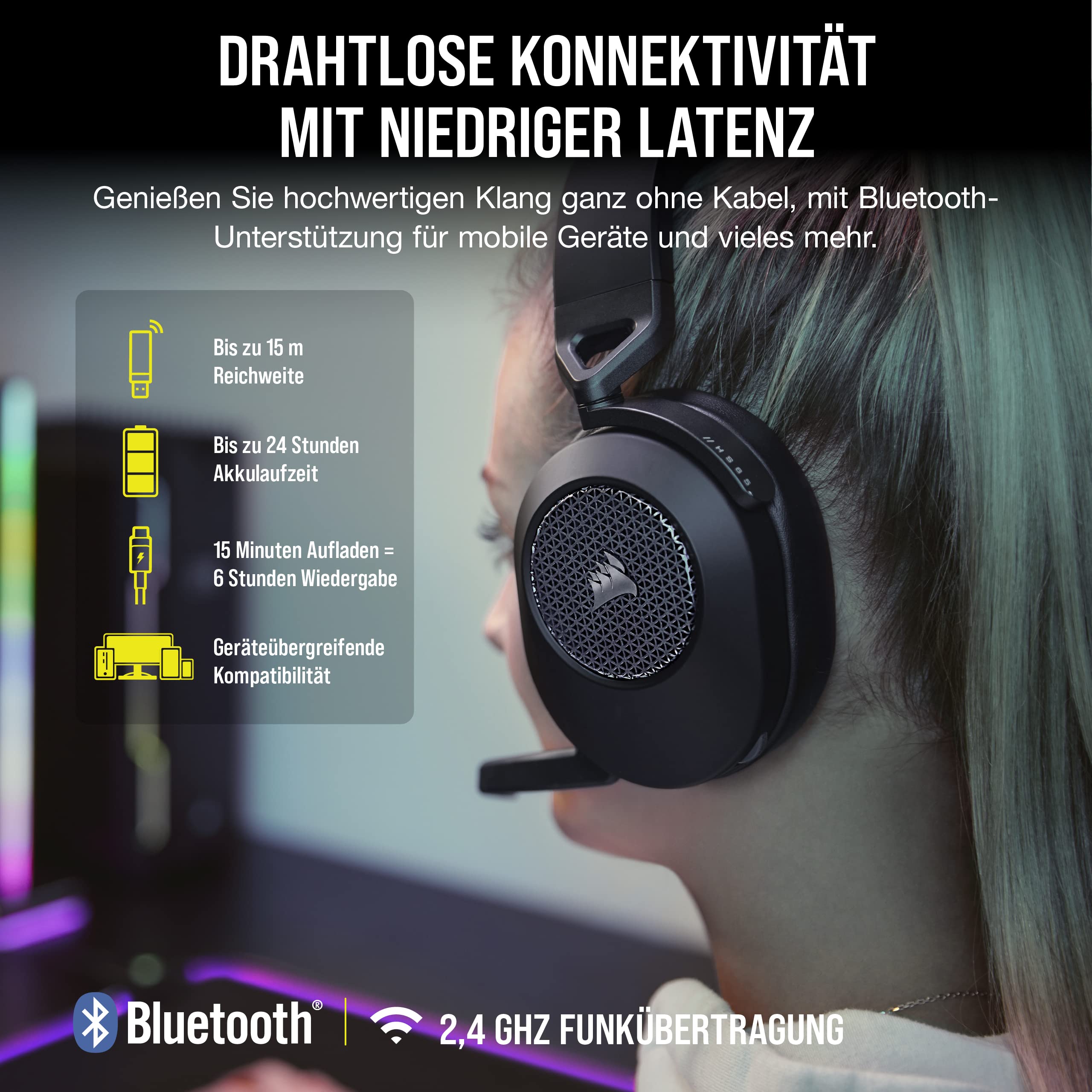 corsair-hs65-wireless-gaming-headset-2-4-ghz-wireless-bluetooth-dolby-audio-7-1- image 2