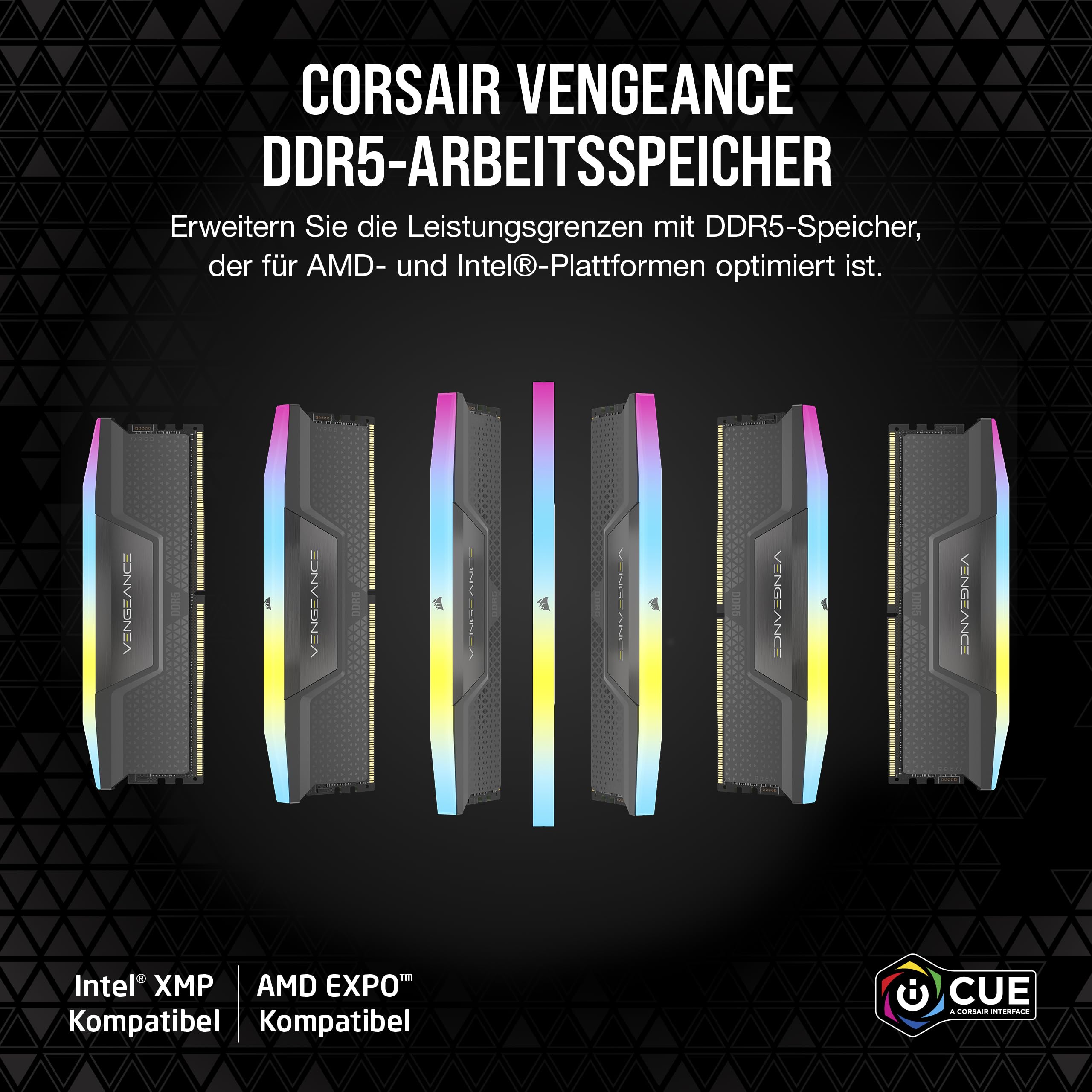 corsair-vengeance-rgb-ddr5-16gb-1x16gb-5200mhz-cl40-desktop-arbeitsspeicher-grau image 2