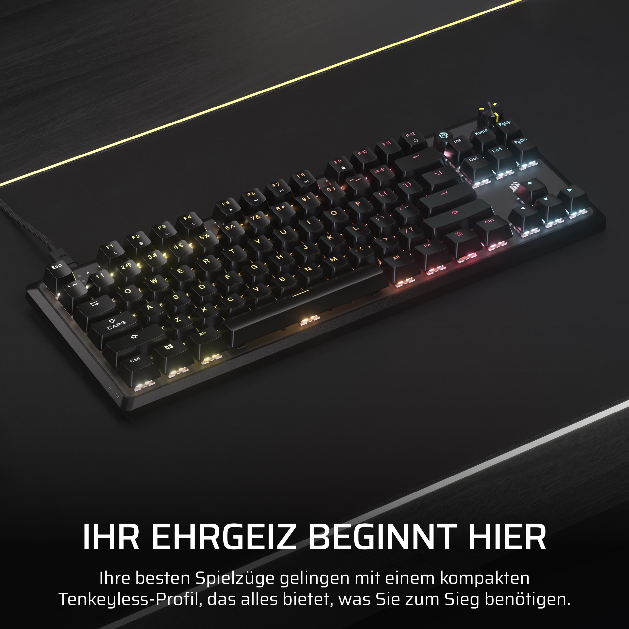 corsair-k70-core-tkl-rgb-mechanische-tenkeyless-gaming-tastatur-mlx-red-v2-linea image 2