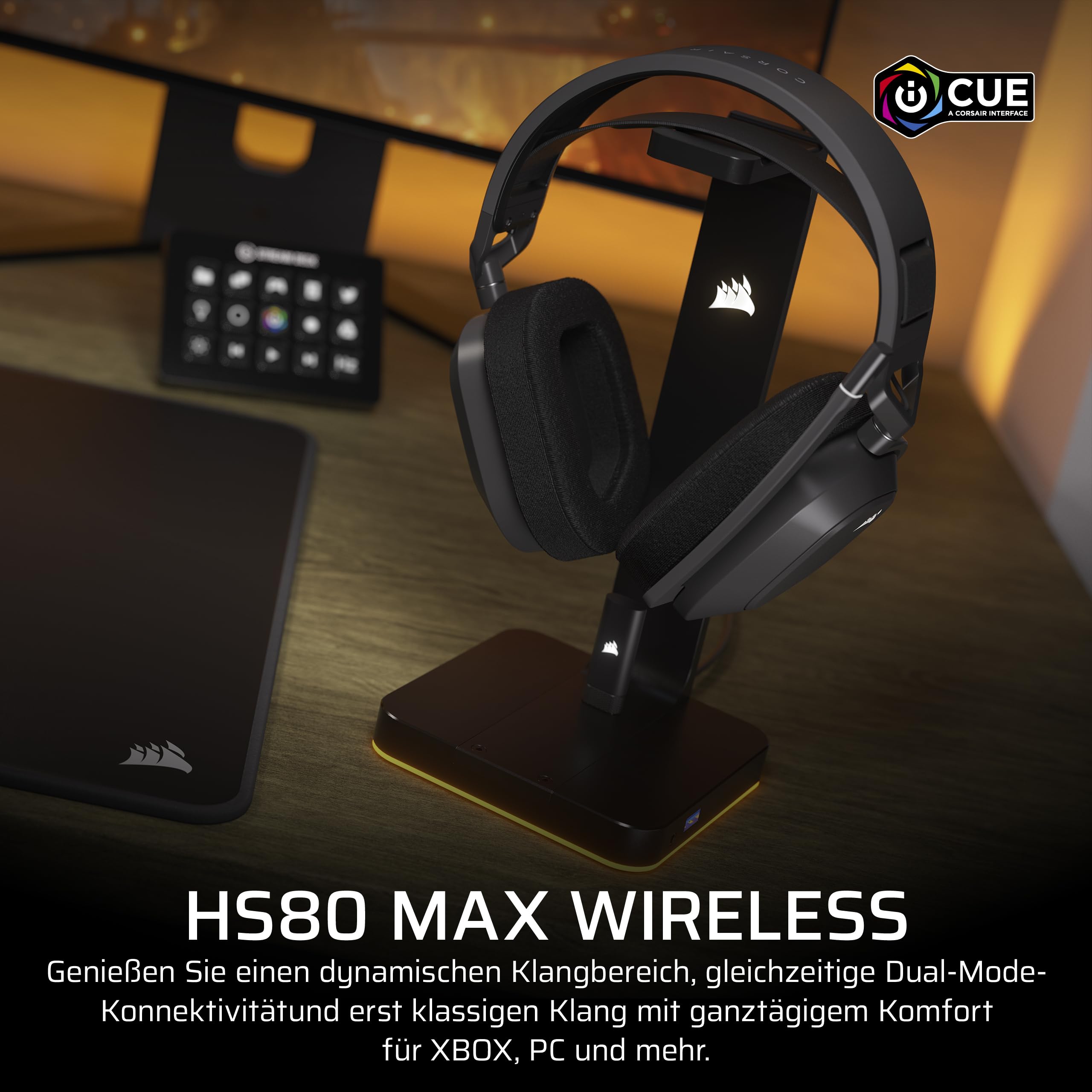 corsair-hs80-max-wireless-gaming-headset-dolby-atmos-bluetooth-stahlgrau-xbox-pc image 2