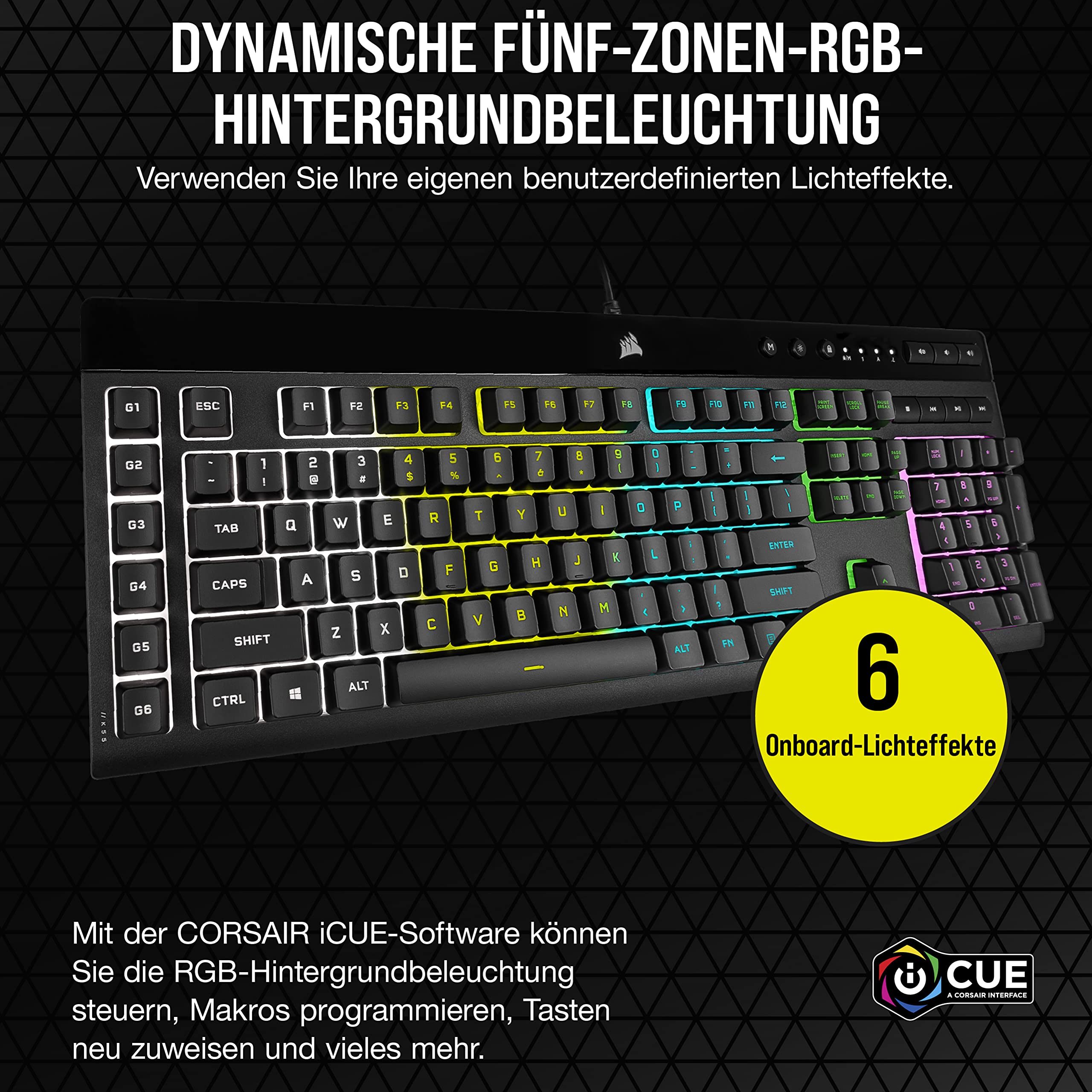 corsair-k55-rgb-pro-kabelgebundene-membran-gaming-tastatur-deutsche-qwertz-ip42- image 4