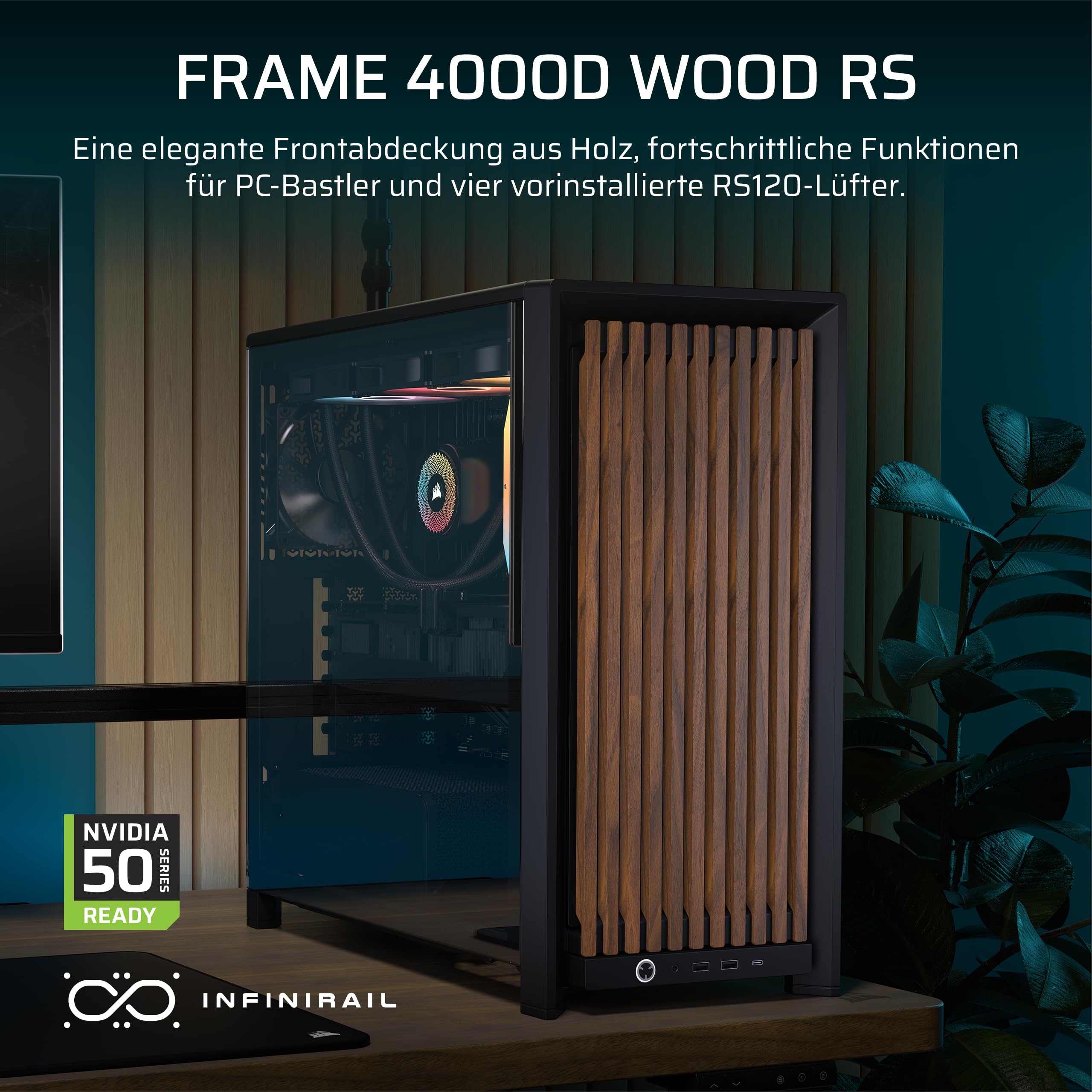 corsair-frame-4000d-wood-rs-mid-tower-atx-pc-geh-use-schwarz-walnuss-modulares-f image 2