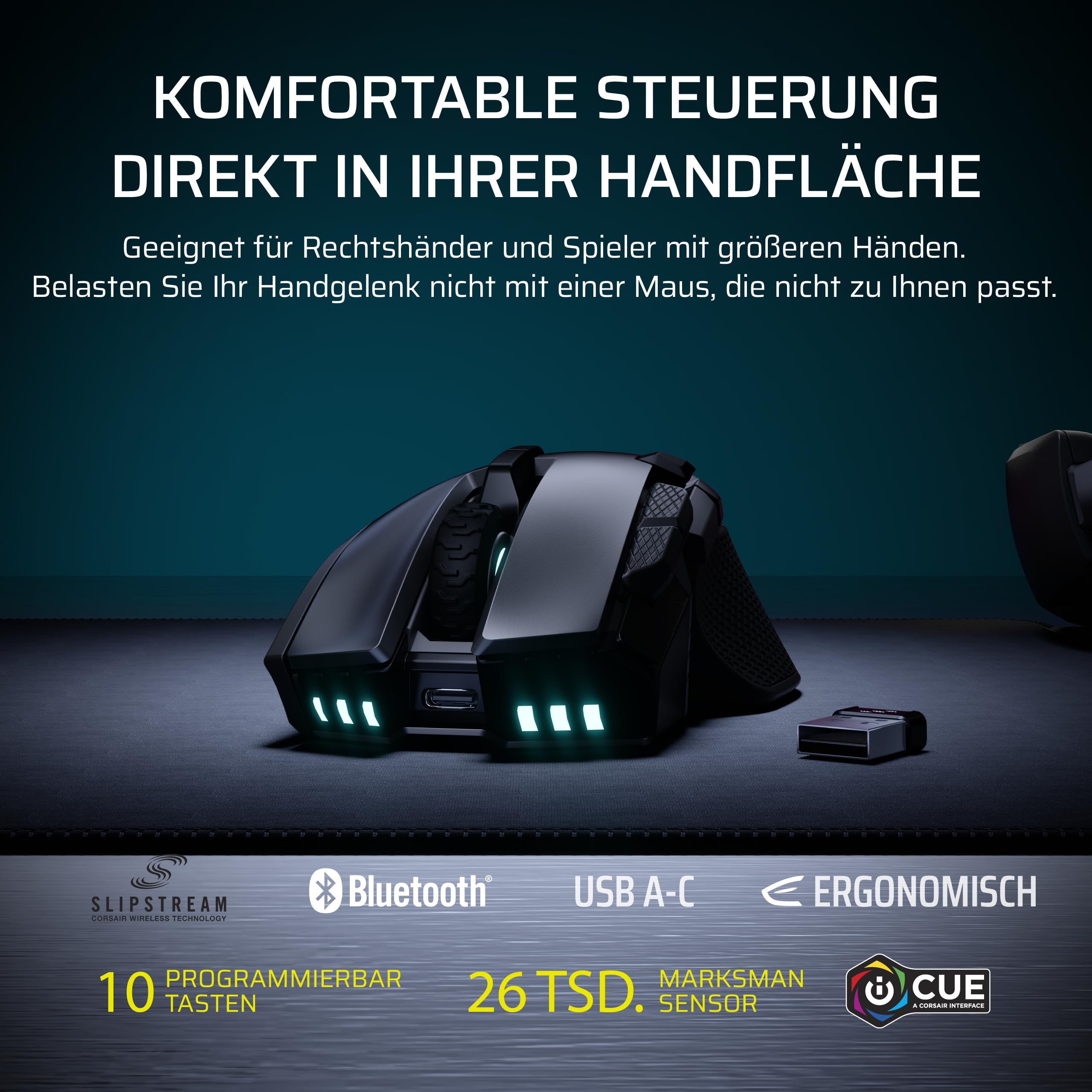 corsair-ironclaw-wireless-se-2026-gaming-maus-26-000-dpi-marksman-sensor-ergonom image 2