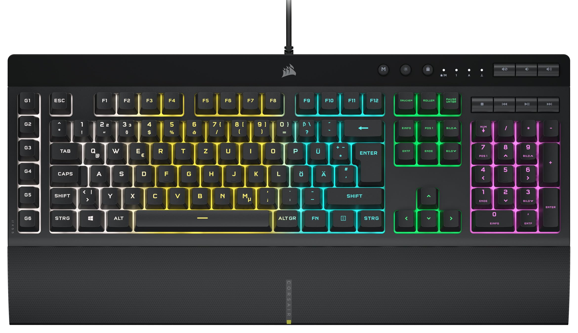 corsair-k55-rgb-pro-kabelgebundene-membran-gaming-tastatur-deutsche-qwertz-ip42- image 1