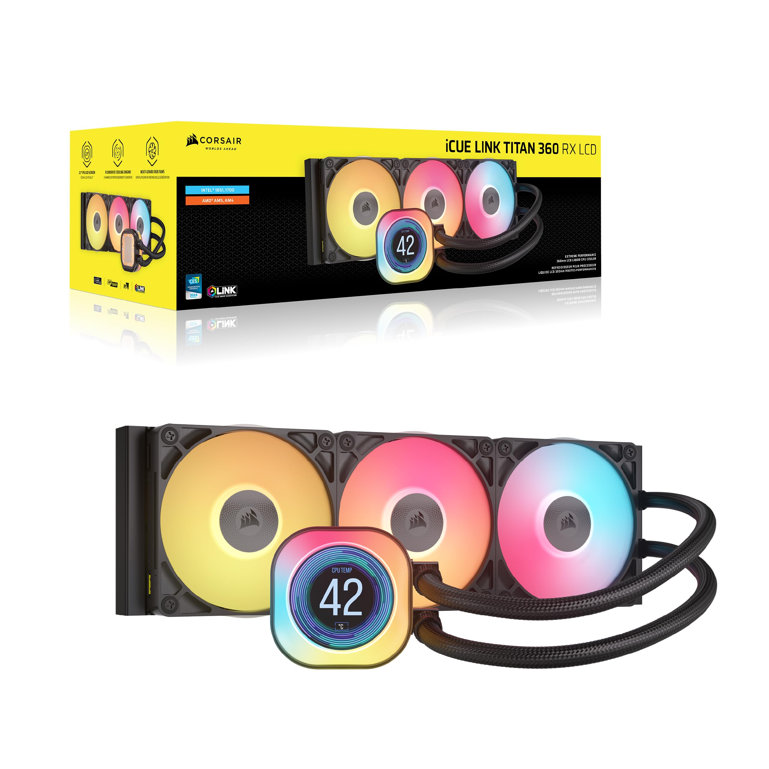 corsair-icue-link-titan-360-rx-lcd-aio-cpu-fl-ssigkeitsk-hler-360mm-radiator-flo image 8