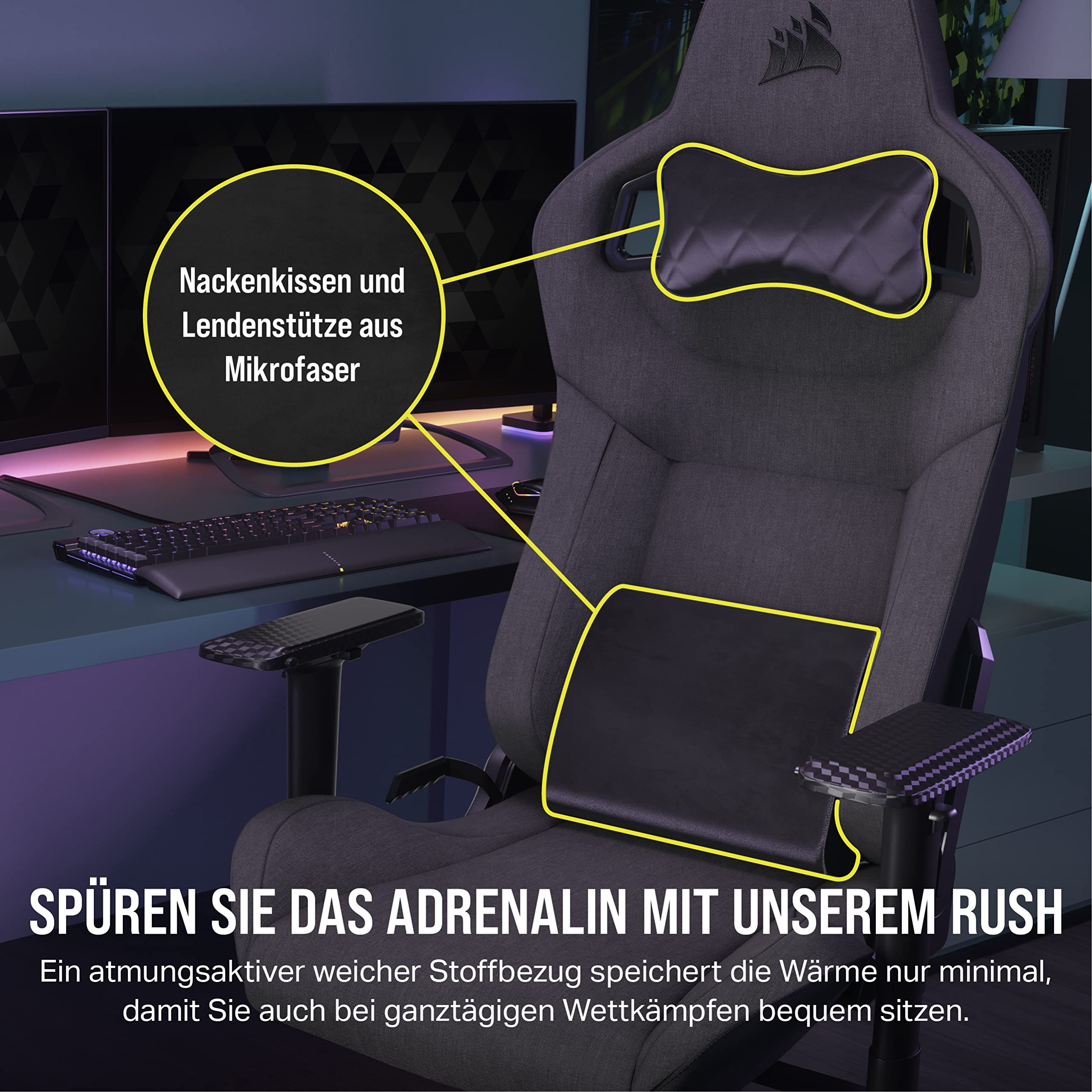 corsair-t3-rush-gaming-stuhl-2023-stoffbezug-race-design-memory-schaum-lendenst- image 5
