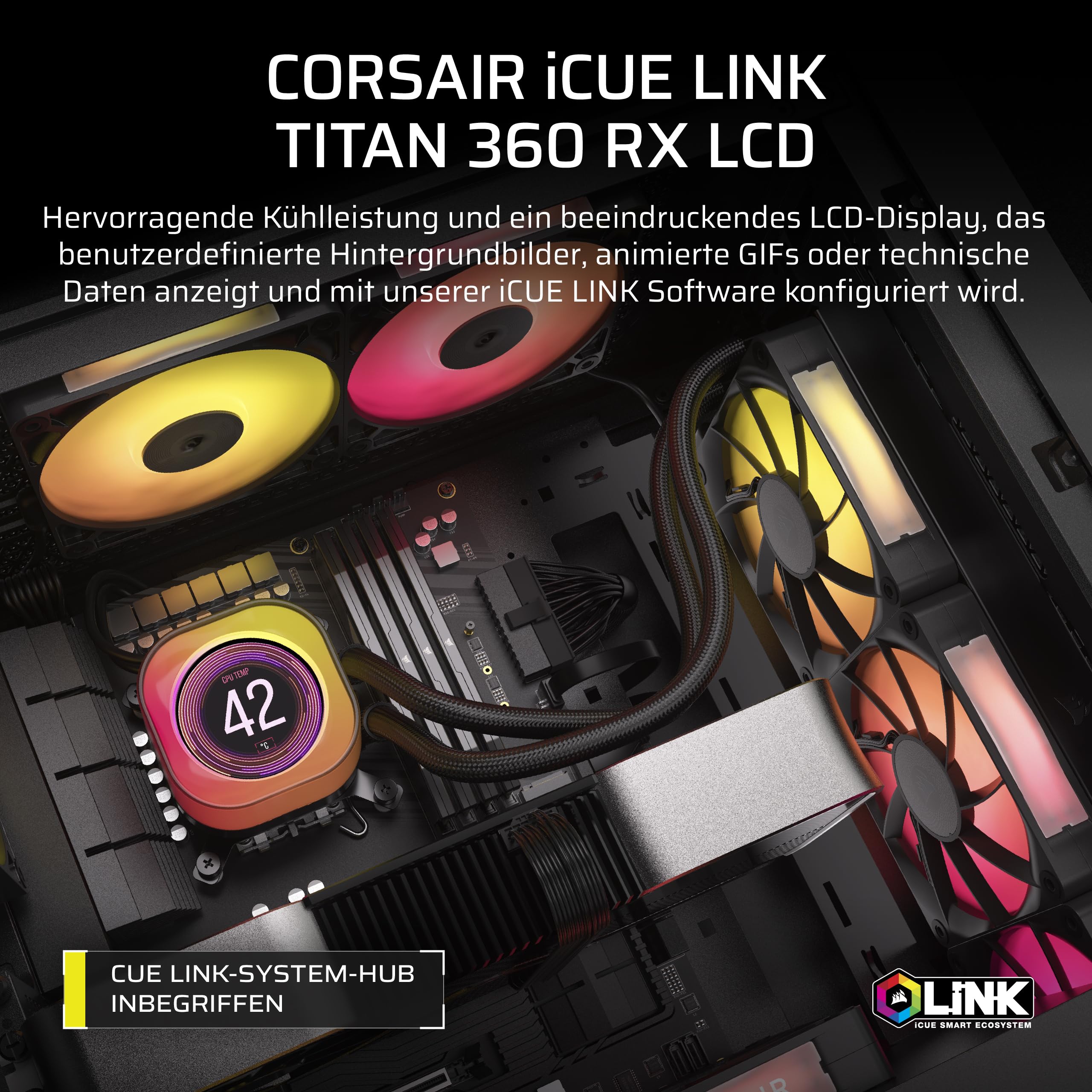 corsair-icue-link-titan-360-rx-lcd-aio-cpu-fl-ssigkeitsk-hler-360mm-radiator-flo image 2