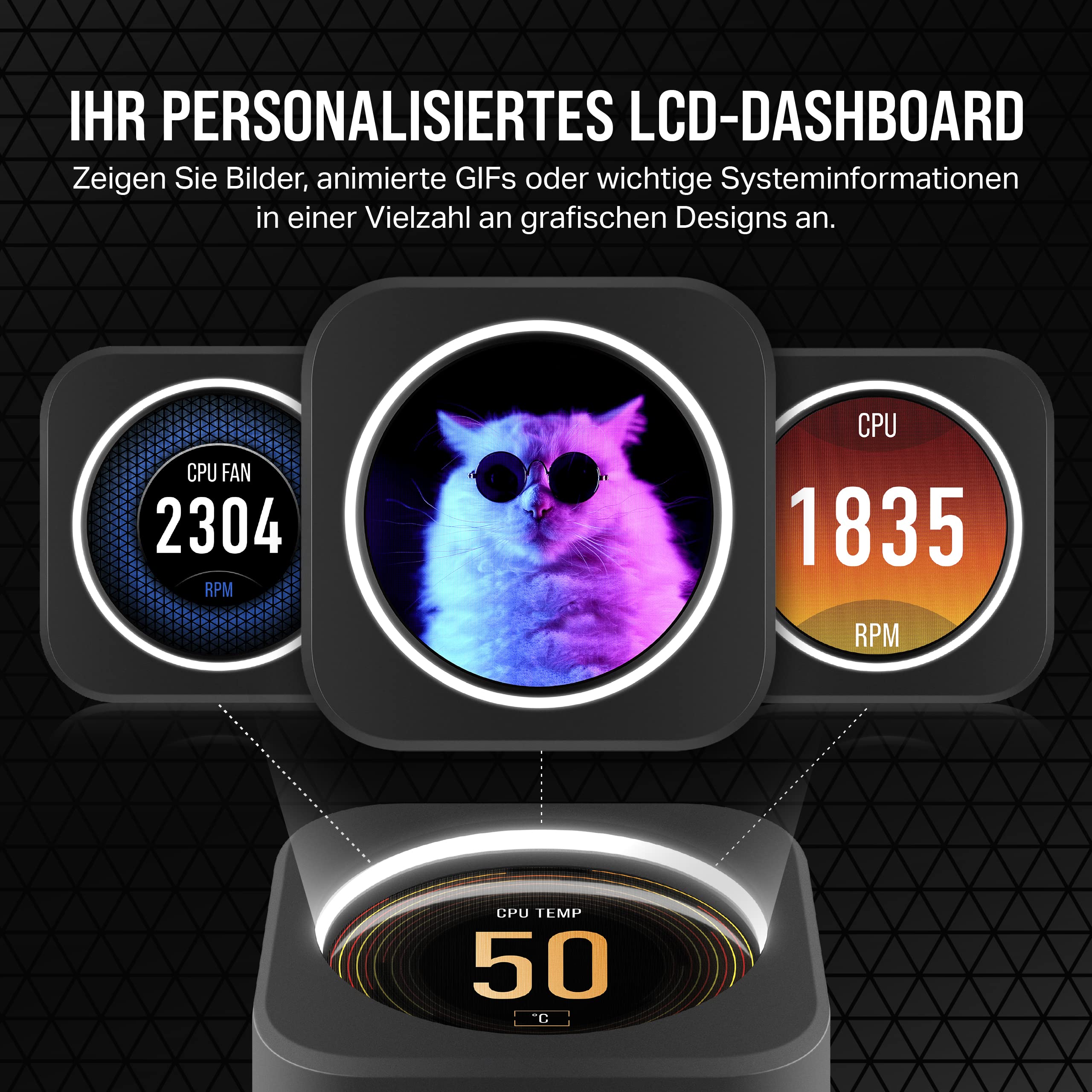 corsair-icue-h150i-elite-lcd-xt-fl-ssig-cpu-k-hler-360mm-aio-2-1-ips-lcd-3x-af12 image 3