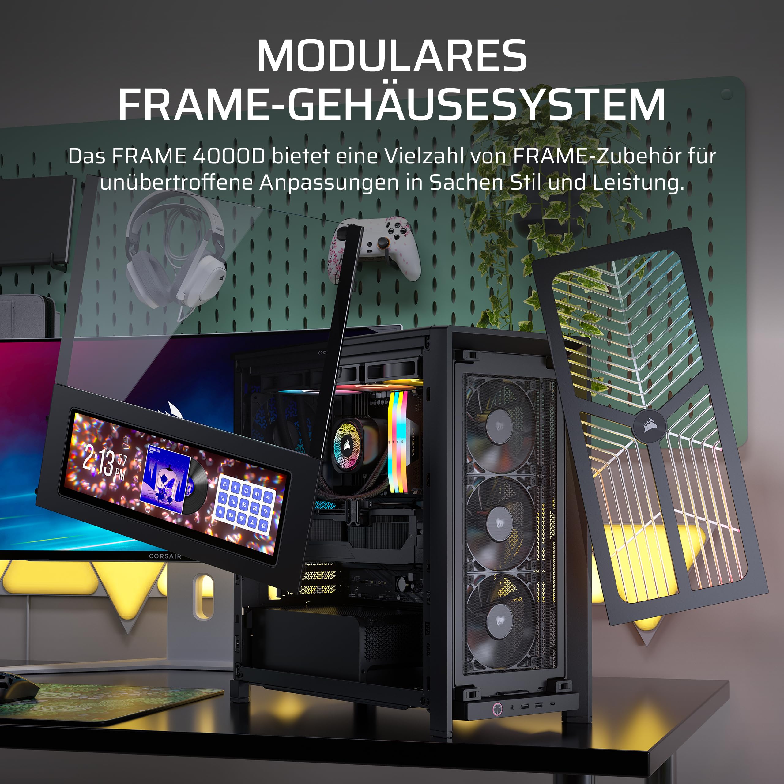 corsair-frame-4000d-wood-rs-mid-tower-atx-pc-geh-use-schwarz-walnuss-modulares-f image 3
