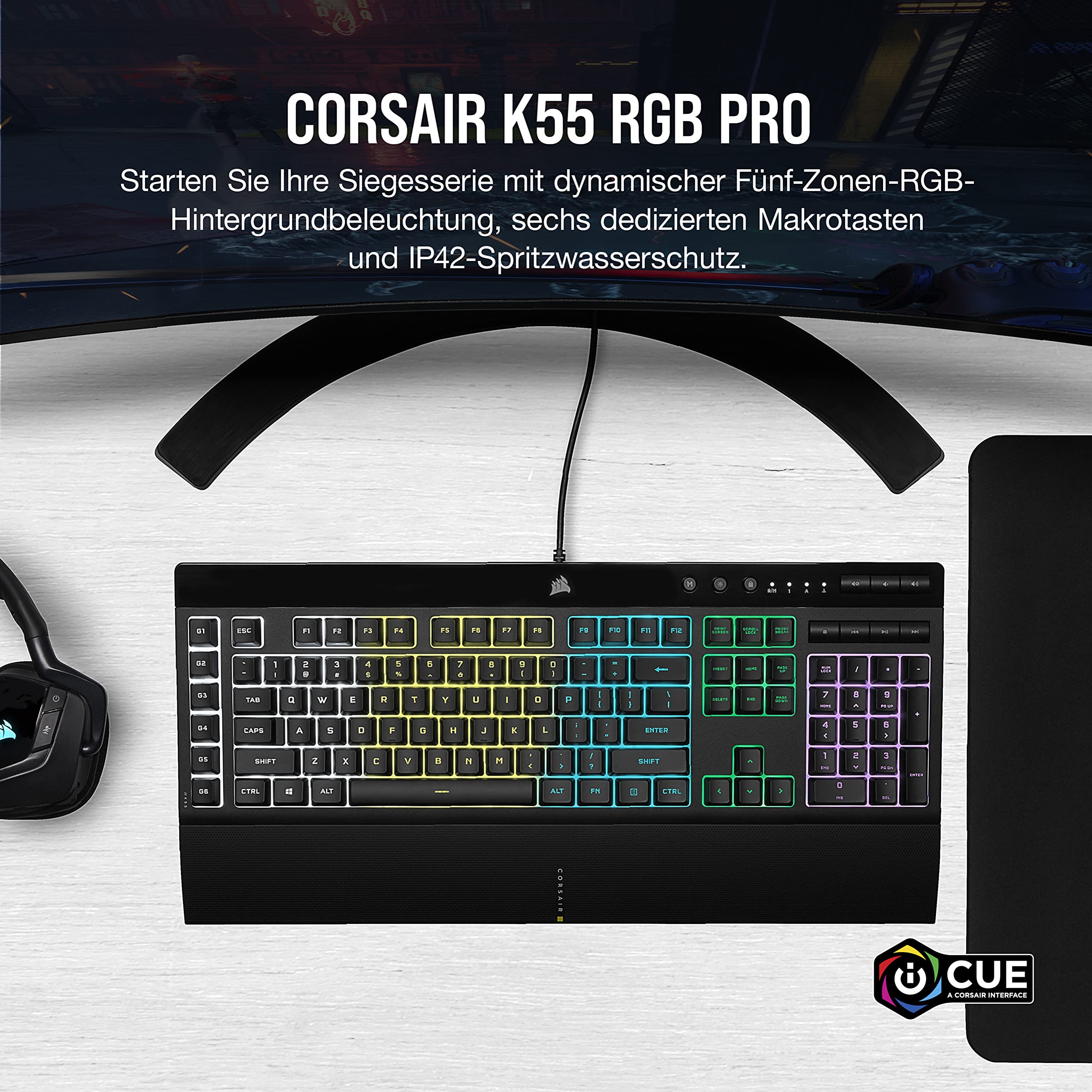 corsair-k55-rgb-pro-kabelgebundene-membran-gaming-tastatur-deutsche-qwertz-ip42- image 3